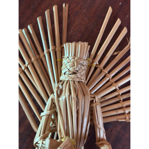 Vintage Boho Christmas Rattan Angels with Instruments Set of 4 - Picture 11 of 16